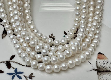 5.5-6 mm AAA Natural White Round Extra Shiny Large Hole Freshwater Pearl Hole Size 1.8mm 70 Beads #P3702