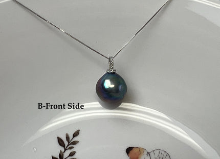 One-Of-A-Kind 11-18mm Natural Pink Mauve Baroque Pearl With .925 Sterling Silver/Gold Pendant #PD0014