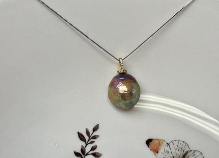 One Piece 925 Sterling Silver/Gold Pendant Setting Findings W/CZ For Half Drilled Pearls #10404
