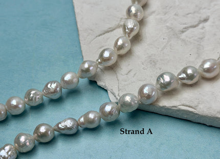 8-9 mm Natural White Edison Baroque Freshwater Pearl Beads #P3724