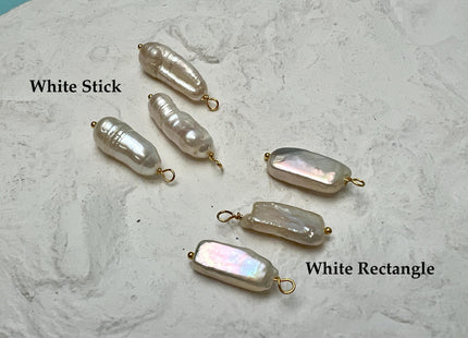 Natural White Mauve Star Moon Stick Coin Pearl Gold Filled Charm Pendant
