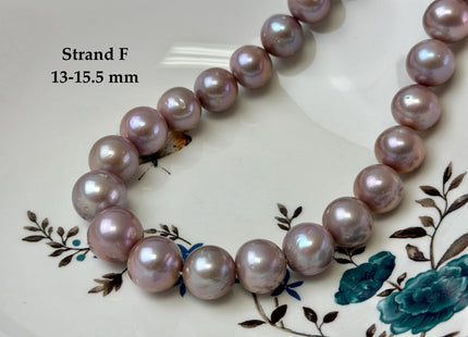 13-18 mm AAA Very Rare Natural Dark Mauve Pink Freshwater Perfect Round Jumbo Size Edison Pearl Beads 16 Inches #P3727