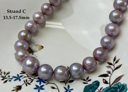 13-18 mm AAA Very Rare Natural Dark Mauve Pink Freshwater Perfect Round Jumbo Size Edison Pearl Beads 16 Inches #P3727