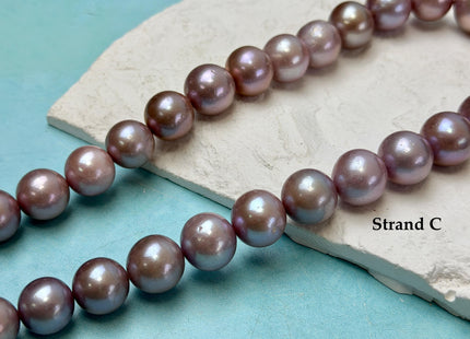 13-18 mm AAA Very Rare Natural Dark Mauve Pink Freshwater Perfect Round Jumbo Size Edison Pearl Beads 16 Inches #P3727