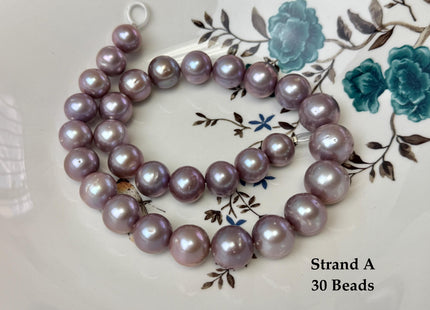 13-18 mm AAA Very Rare Natural Dark Mauve Pink Freshwater Perfect Round Jumbo Size Edison Pearl Beads 16 Inches #P3727