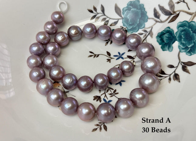 13-18 mm AAA Very Rare Natural Dark Mauve Pink Freshwater Perfect Round Jumbo Size Edison Pearl Beads 16 Inches #P3727