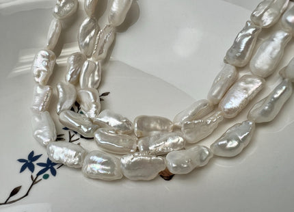8-10x12-15 mm AAA High Luster Limited Edition Natural White Biwa Keshi Freshwater Pearls Genuine Keshi Paddle Pearl Beads #545