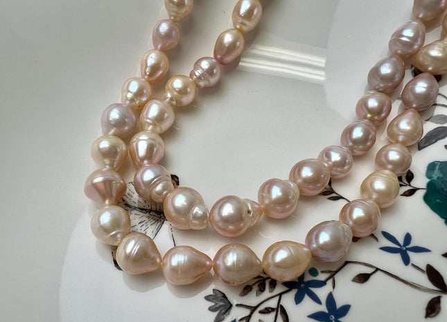 8-10 mm Natural Pink Edison Baroque Freshwater Pearl Beads Genuine Tear Drop Shape Small Edison Pearls #P2606