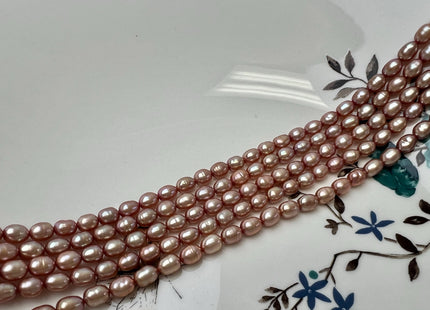 5.5-6x7mm Rice / Oval Freshwater Pearls Salmon Pink Color Genuine Freshwater Pearl Beads Rare Pink Color Oval Pearls #P1923