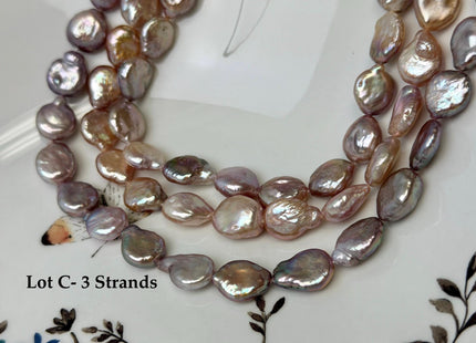 Lot Sale 3-4 Strands AA Natural Mauve Pink Freshwater Round/Tear Drop Coin Pearls 15 Inch Strand #P3728