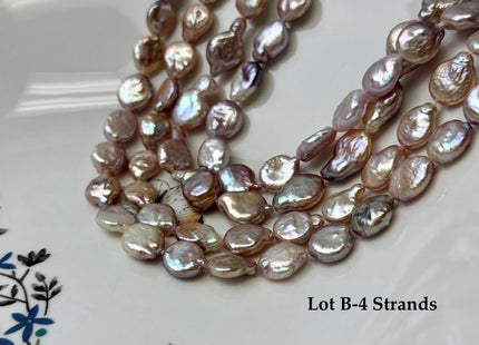 Lot Sale 3-4 Strands AA Natural Mauve Pink Freshwater Round/Tear Drop Coin Pearls 15 Inch Strand #P3728
