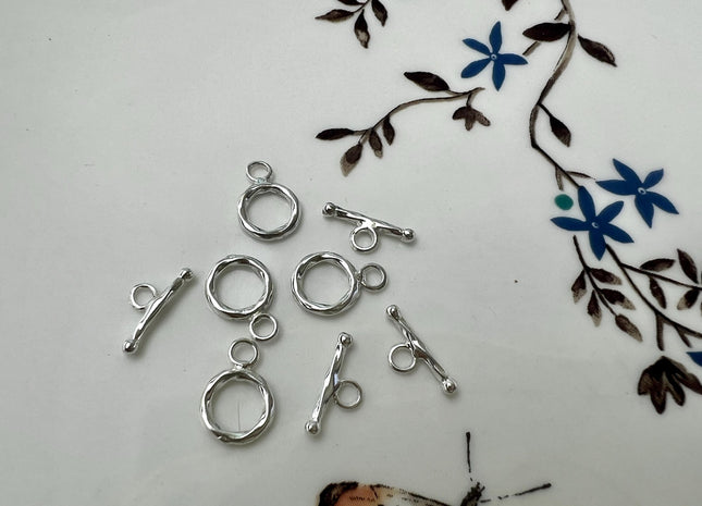 8 mm 925 Sterling Silver Toggle Clasp Twisted Sterling Silver Toggle 925 Sterling Silver Toggle Sterling Silver Clasp #10372