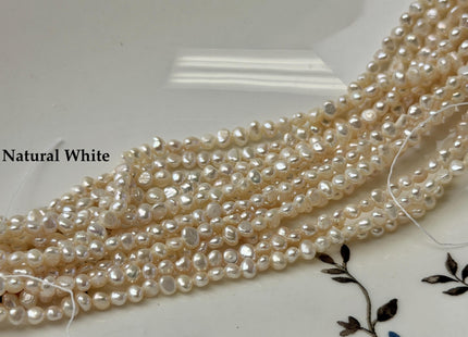 3x3.5 mm AA Natural White OR Pale Pink Nugget Tiny Freshwater Seed Pearl 14 Inch #P3735