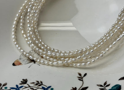 3x4-5 mm Natural White Small Baby Keshi Baroque Freshwater Pearls Tiny Keshi Pearl Beads 15 Inch Strand #P3604