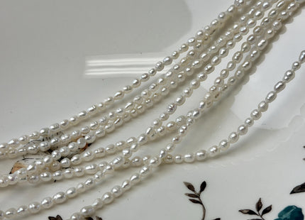 3x4-5 mm Natural White Small Baby Keshi Baroque Freshwater Pearls Tiny Keshi Pearl Beads 15 Inch Strand #P3604