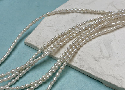 3x4-5 mm Natural White Small Baby Keshi Baroque Freshwater Pearls Tiny Keshi Pearl Beads 15 Inch Strand #P3604