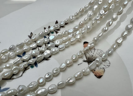 4.5-5x5-6 mm AA Natural White Keshi Rice Nugget Freshwater Pearl Genuine High Luster Keshi Pearl #P3598