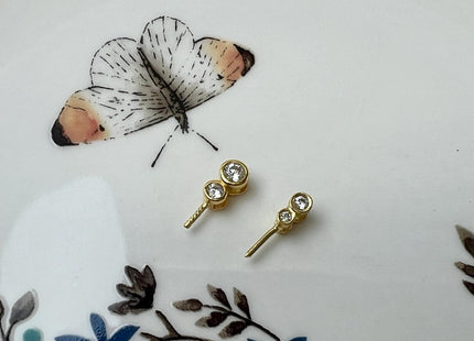 One Piece 925 Sterling Silver/Gold Pendant Setting Findings For Half Drilled Pearls #10377