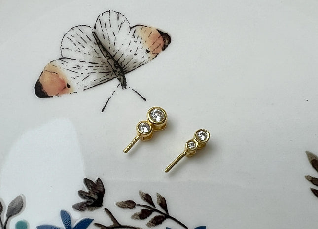 One Piece 925 Sterling Silver/Gold Pendant Setting Findings For Half Drilled Pearls #10377