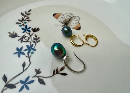 One Pair 925 Sterling Silver/Gold Simple Hook Earring Setting 925 Sterling Silver Earring Hook Findings For Half Drilled Pearls #10168