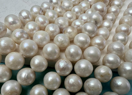10-11 mm Natural White Round Edison Freshwater Pearl Beads C Grade #P3732