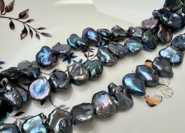 11x12-14 mm Rainbow Peacock Color Keshi Nugget Freshwater Pearl Very Rare Large Keshi Pearl #P3734