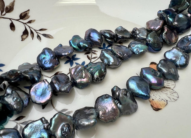 11x12-14 mm Rainbow Peacock Color Keshi Nugget Freshwater Pearl Very Rare Large Keshi Pearl #P3734
