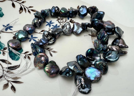 11x12-14 mm Rainbow Peacock Color Keshi Nugget Freshwater Pearl Very Rare Large Keshi Pearl #P3734