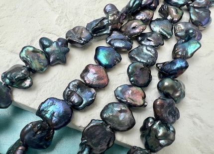 11x12-14 mm Rainbow Peacock Color Keshi Nugget Freshwater Pearl Very Rare Large Keshi Pearl #P3734