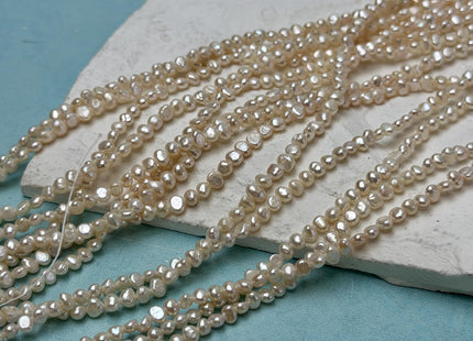 3x3.5 mm AA Natural White OR Pale Pink Nugget Tiny Freshwater Seed Pearl 14 Inch #P3735