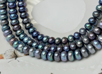 9 mm AAA High Luster Rainbow Peacock Round Button Freshwater Pearl Pearls High Luster Peacock #P3744