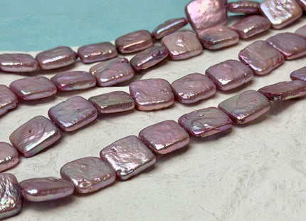 11 mm AA Very Rare Lavender Purple Color Square Coin Freshwater Pearls #P3738