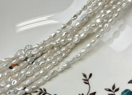 4.5-5x5-6 mm AA Natural White Keshi Rice Nugget Freshwater Pearl Genuine High Luster Keshi Pearl #P3598