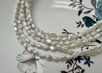 4.5-5x5-6 mm AA Natural White Keshi Rice Nugget Freshwater Pearl Genuine High Luster Keshi Pearl #P3598