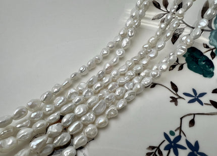 4.5-5x5-6 mm AA Natural White Keshi Rice Nugget Freshwater Pearl Genuine High Luster Keshi Pearl #P3598