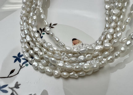4.5-5x5-6 mm AA Natural White Keshi Rice Nugget Freshwater Pearl Genuine High Luster Keshi Pearl #P3598