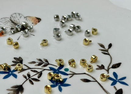 5 Pieces 3 mm 14K Gold Silver/Gold Filled Brass Crimp Beads for DIY Jewelry #10414