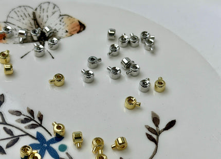 5 Pieces 3 mm 14K Gold Silver/Gold Filled Brass Crimp Beads for DIY Jewelry #10414