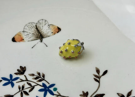 Strawberry Fruit Design Charms for Necklace Jewelry Making, 18K Gold Plated Enamel Colored Medallion Pendant, One Piece #CR0110