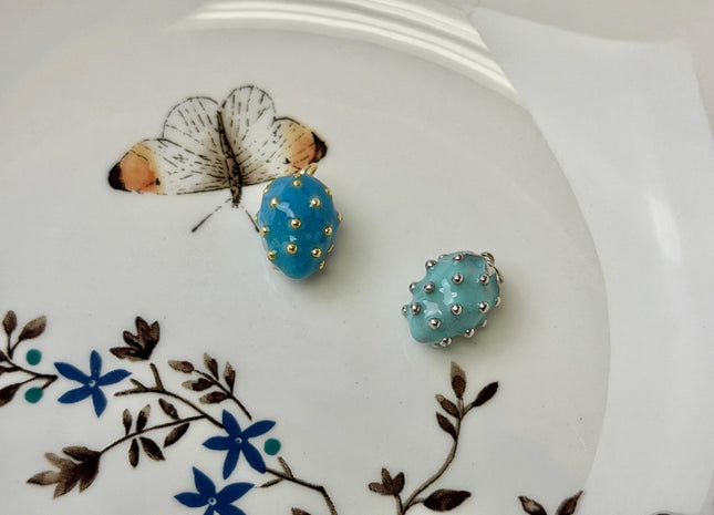 Strawberry Fruit Design Charms for Necklace Jewelry Making, 18K Gold Plated Enamel Colored Medallion Pendant, One Piece #CR0110