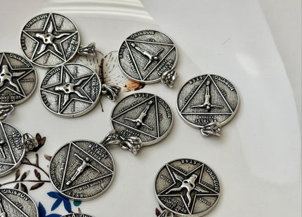 Occult Pentagram Baphomet Charm for Necklace Jewelry Making, 18K Gold Filled Charm Pendant, Antique Charm, One Piece #CR0106
