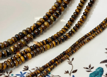 2x4mm 4x6mm 5x8mm Smooth Rondelle Tiger Eye Gemstone Beads 15 Inches Strand #4896