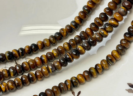 2x4mm 4x6mm 5x8mm Smooth Rondelle Tiger Eye Gemstone Beads 15 Inches Strand #4896