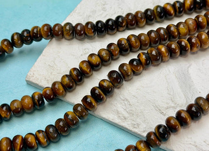2x4mm 4x6mm 5x8mm Smooth Rondelle Tiger Eye Gemstone Beads 15 Inches Strand #4896