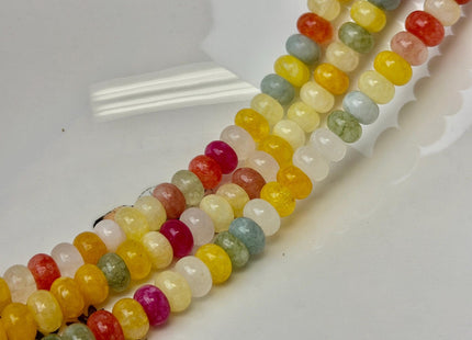 5x8mm Smooth Rondelle Shape Multi Color Dyed Jade Beads 14.5 Inches Strand #4898