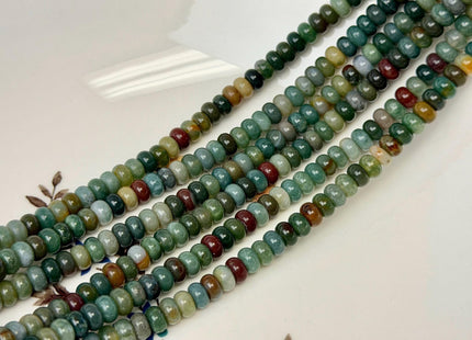 4x6mm Smooth Rondelle Shape Indian Jade Beads 15.5 Inches Strand #4904