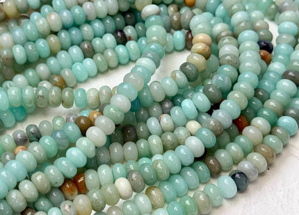 5x8mm Smooth Rondelle Shape Amazonite Color Dyed Jade Beads 14.5 Inches Strand #4909