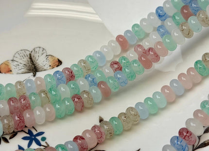5x8mm Smooth Rondelle Shape Multi Color Dyed Jade Beads 15 Inches Strand #4911