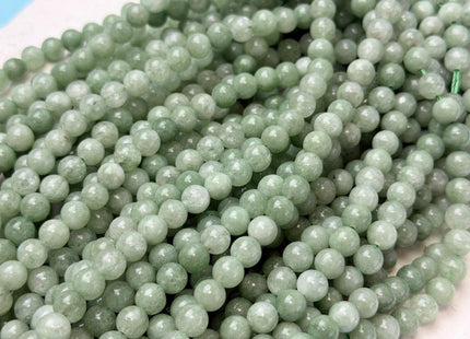 6mm 8mm 10mm Smooth Round Shape Green Color Dyed Jade Beads 15 Inches Strand #4914