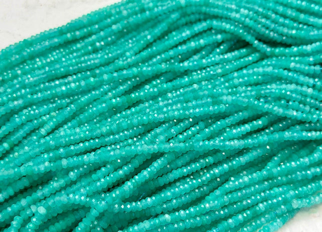 1x2.5mm AAA Faceted Rondelle Green Amazonite Gemstone Loose Beads 15 Inches Strand #4918